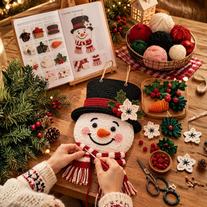 Crochet Snowman Wall Hanging Pattern