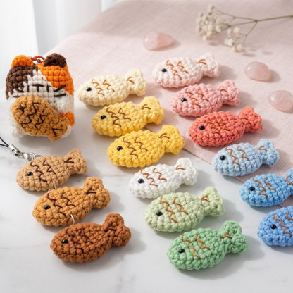 Taiyaki Fish Keychain Crochet Pattern