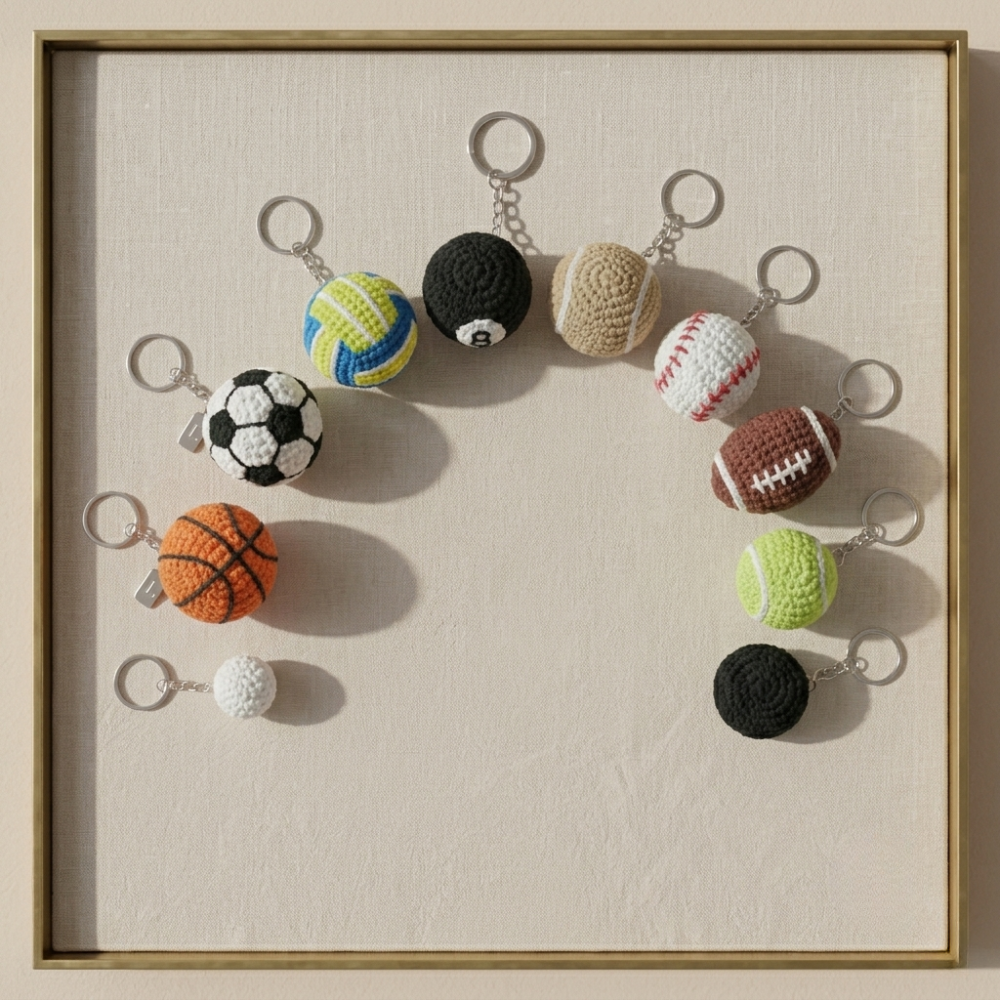 10in1 Sports Ball Keychain Crochet Pattern