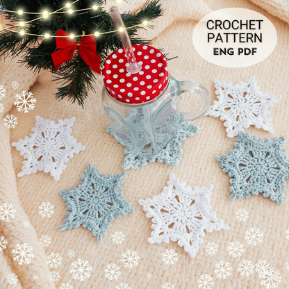 Crochet Snowflake Coaster Pattern