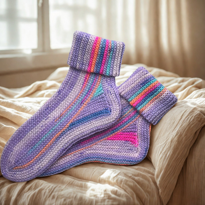 Warm Stripey Socks Crochet Pattern
