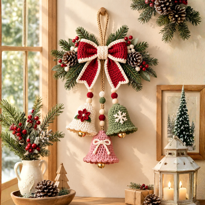 Crochet Christmas Bell Door Hanger Pattern