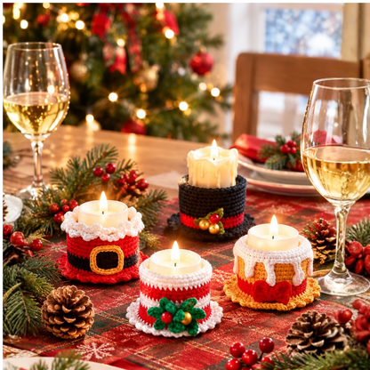 Crochet Christmas Candle Holder Pattern