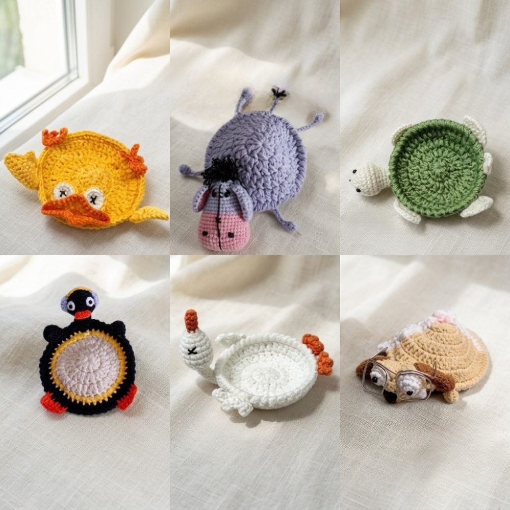 22-in-1 Animal Coaster Crochet Pattern Set