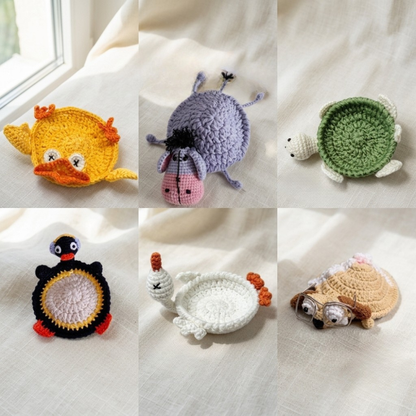 22-in-1 Animal Coaster Crochet Pattern Set