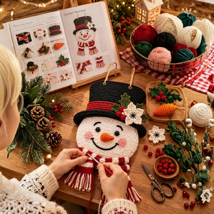 Crochet Snowman Wall Hanging Pattern