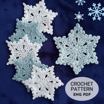 Crochet Snowflake Coaster Pattern