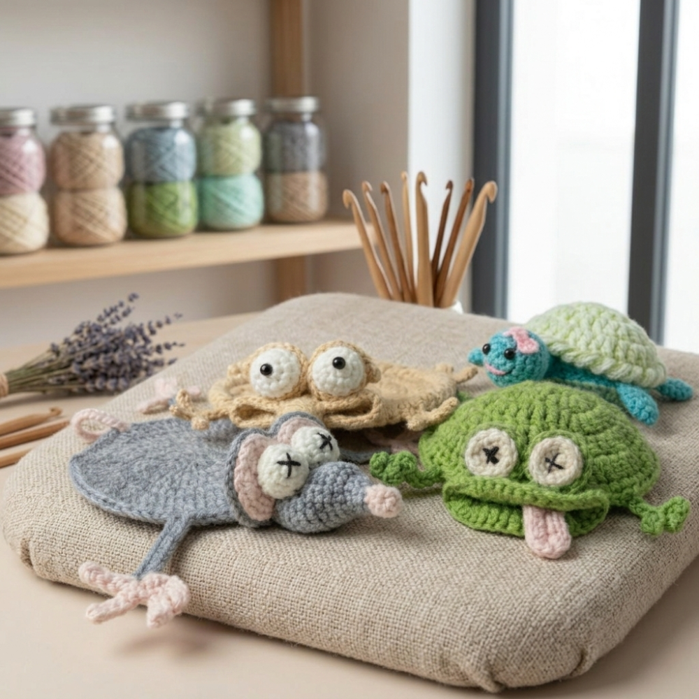 4 in 1 Amigurumi Animal Coaster Crochet Pattern