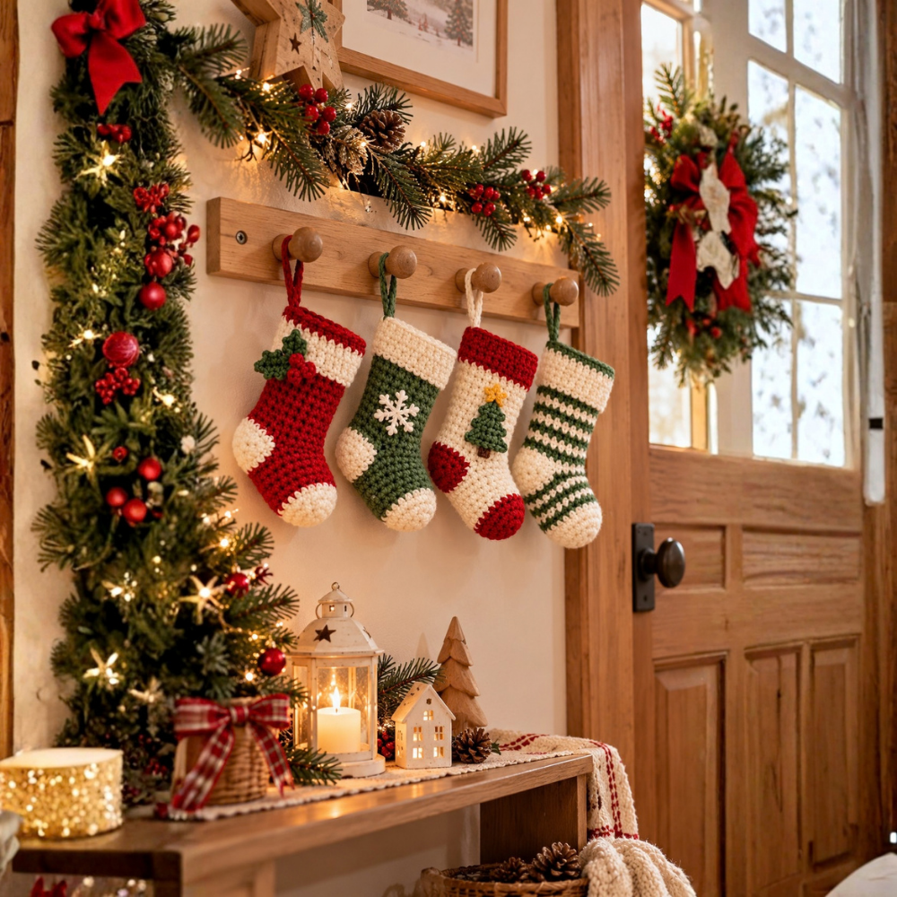 4 in 1 Mini Christmas Stocking Crochet Pattern