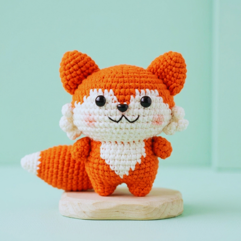 Foxy Duo Design The Perfect Orange & Gold Amigurumi Fox Keychain Set