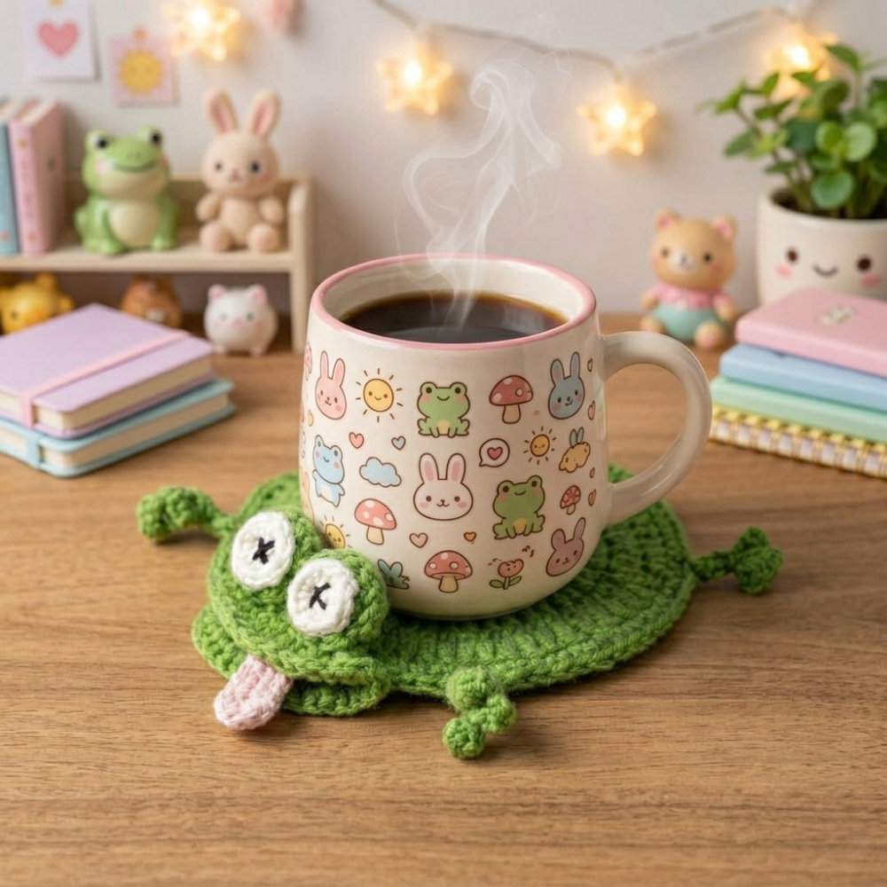 Frog Coaster Crochet Pattern