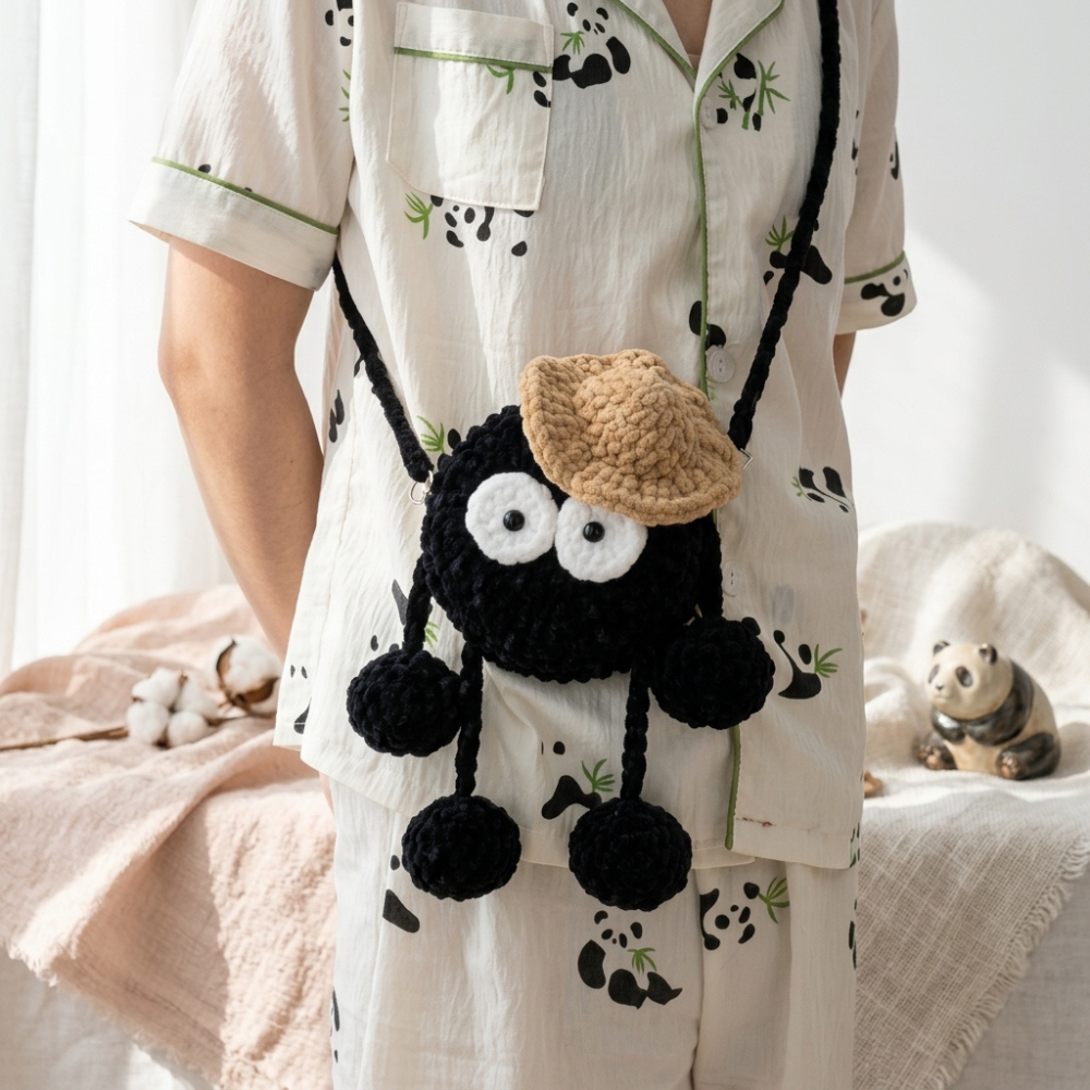Cute Coal Ball Crossbody Bag Crochet Pattern