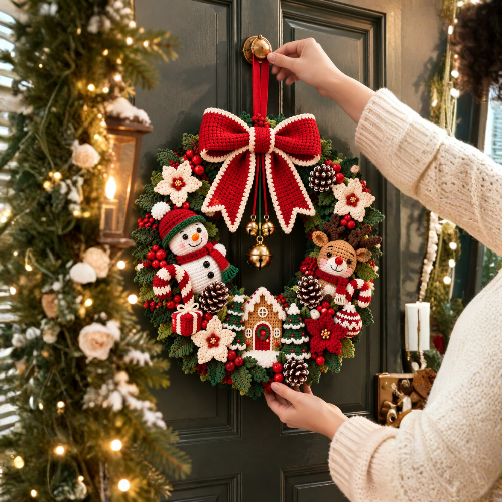 Large Christmas Crochet Wreath Pattern