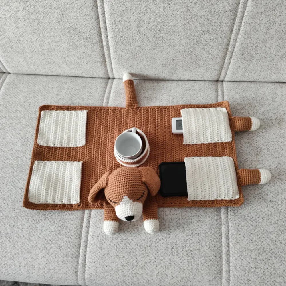 Dog Armrest Organizer Pattern with Cup Holder Crochet Pattern