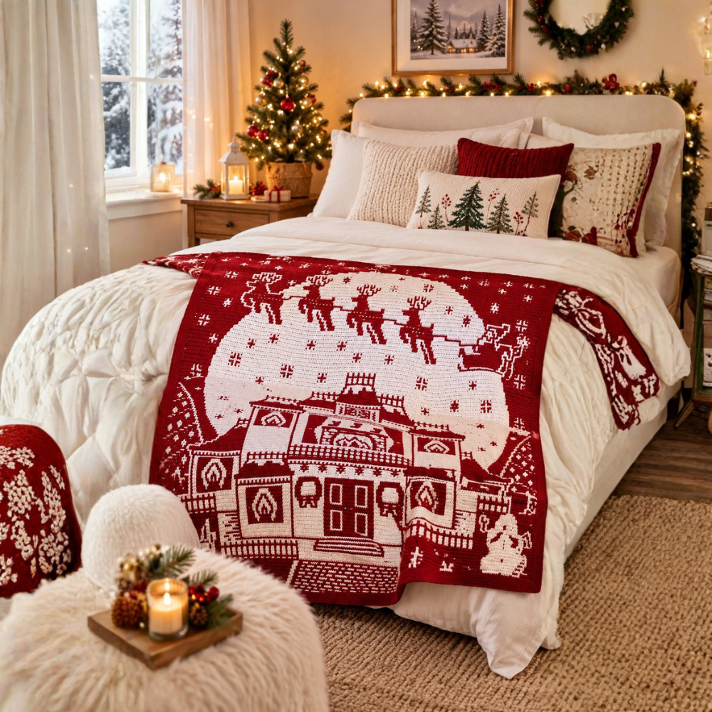 Hilltop Holiday Crochet Blanket Pattern
