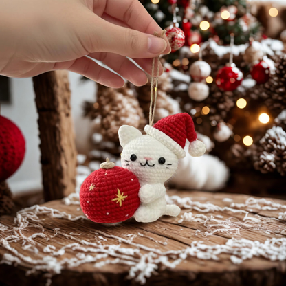 Cat and Ball Christmas Crochet Pattern