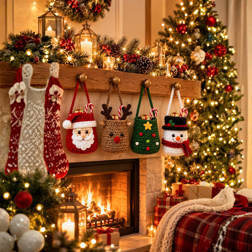 Mini Christmas Door Pocket Crochet Pattern