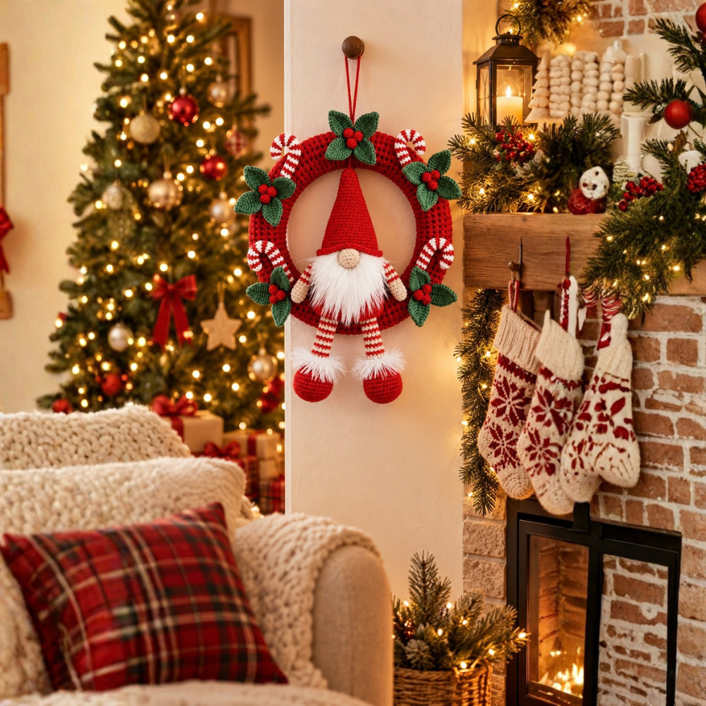 Christmas Gnome Wreath Crochet Pattern