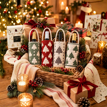 Christmas Wine Bottle Holder Crochet Pattern