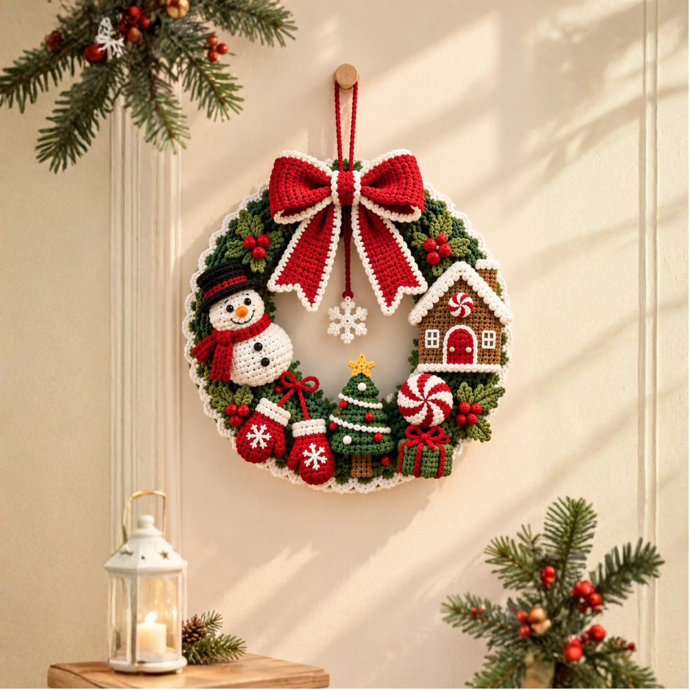 Snowman Gingerbread House Door Decor