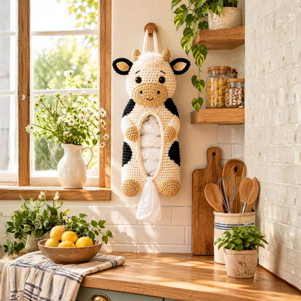 Crochet Cow Bag Holder Pattern