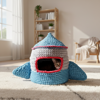Space Cat house Crochet Pattern