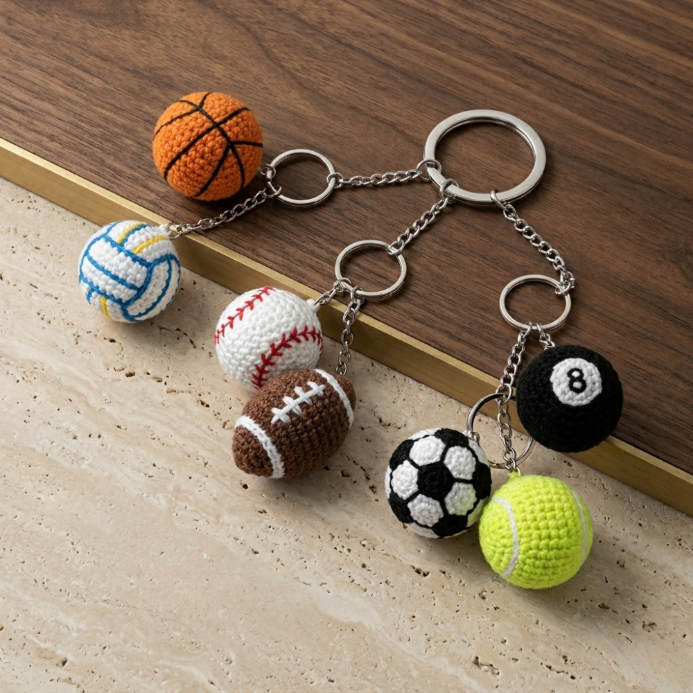 10in1 Sports Ball Keychain Crochet Pattern