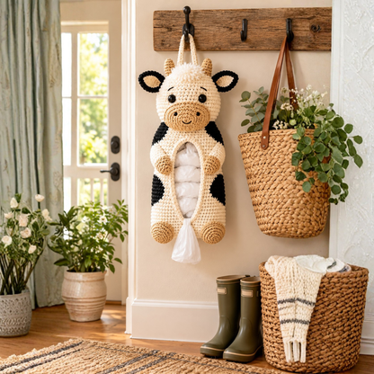 Crochet Cow Bag Holder Pattern