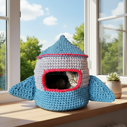 Space Cat house Crochet Pattern