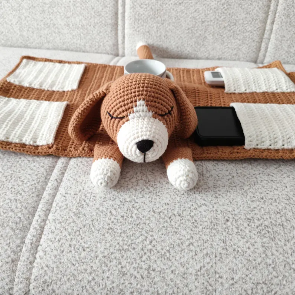 Dog Armrest Organizer Pattern with Cup Holder Crochet Pattern