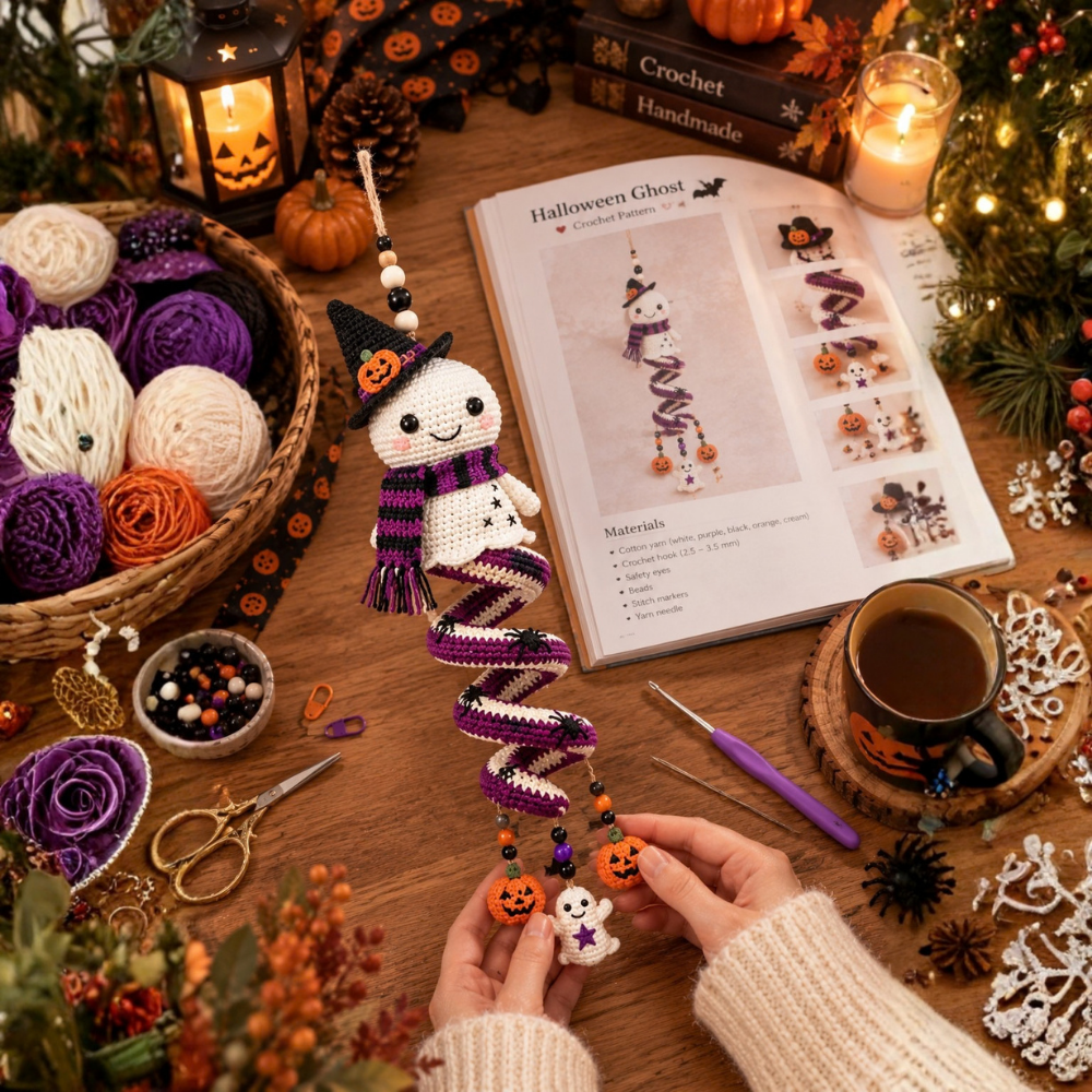Halloween Spiral Ornament Crochet Pattern