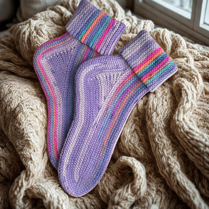 Warm Stripey Socks Crochet Pattern