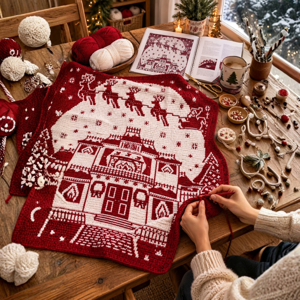 Hilltop Holiday Crochet Blanket Pattern