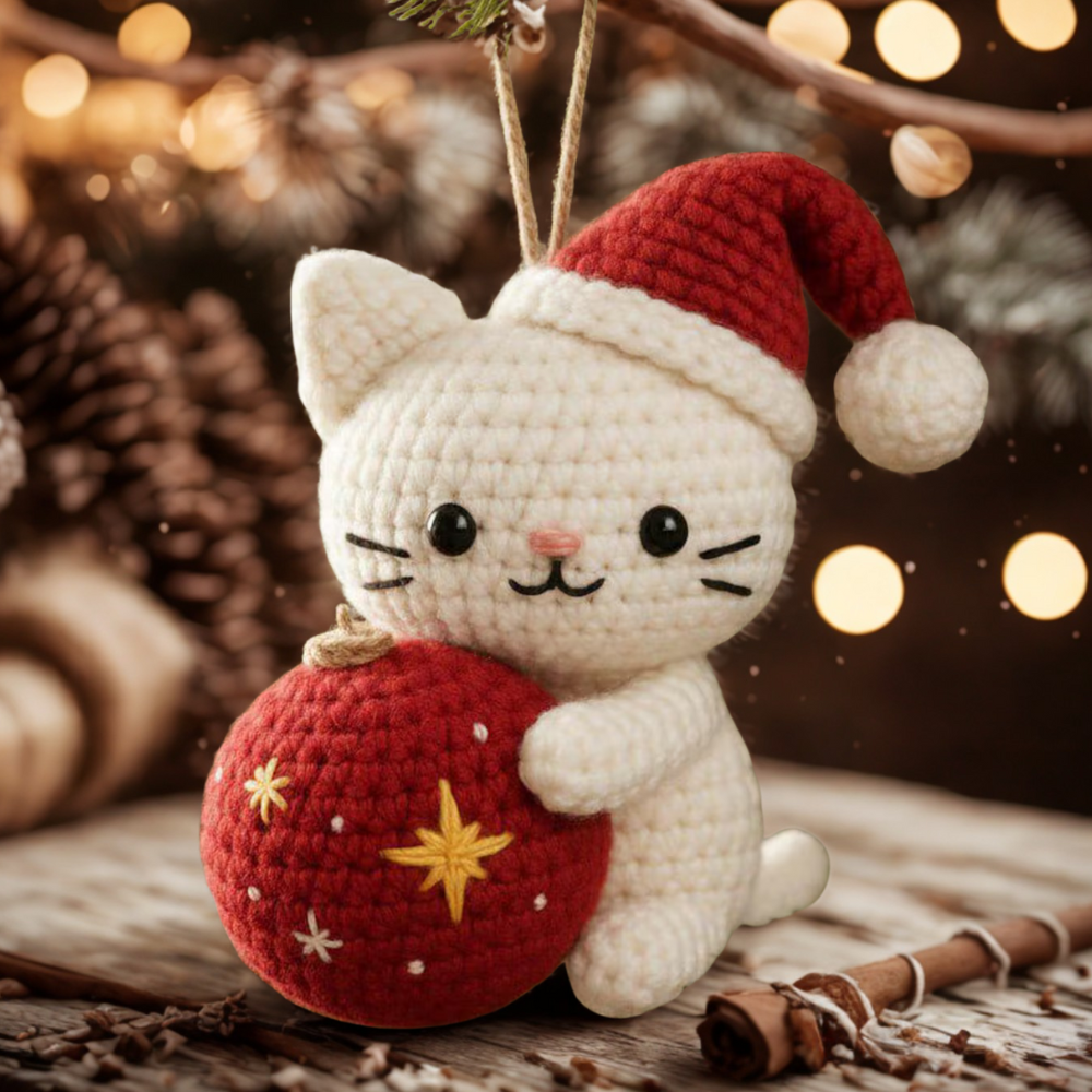 Cat and Ball Christmas Crochet Pattern