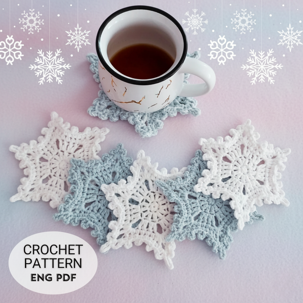 Crochet Snowflake Coaster Pattern