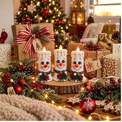 Snowman Candle Crochet Pattern