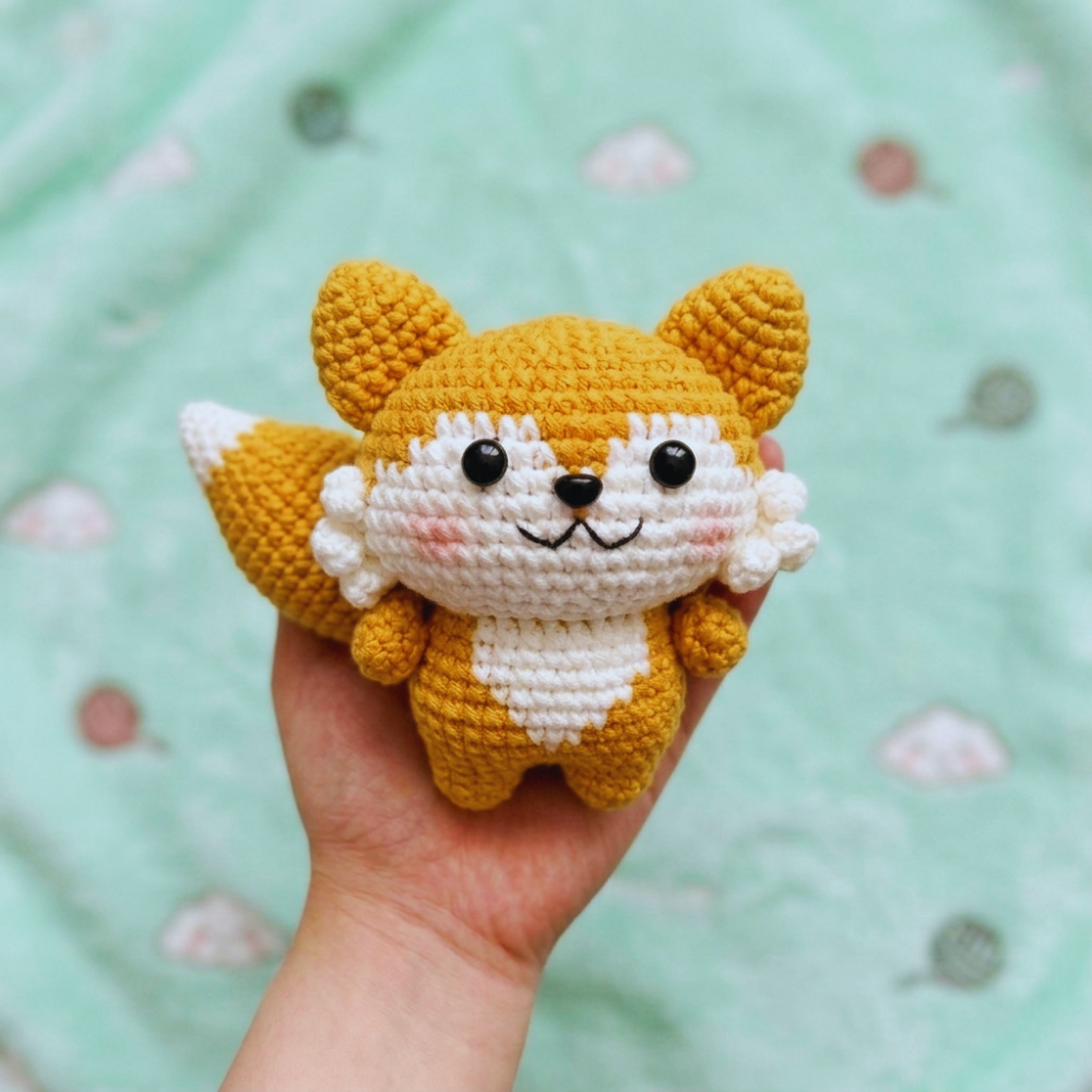 Foxy Duo Design The Perfect Orange & Gold Amigurumi Fox Keychain Set