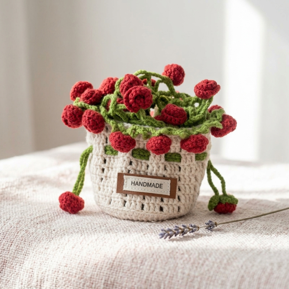 Rose Bouquet Cup Holder Crochet Pattern