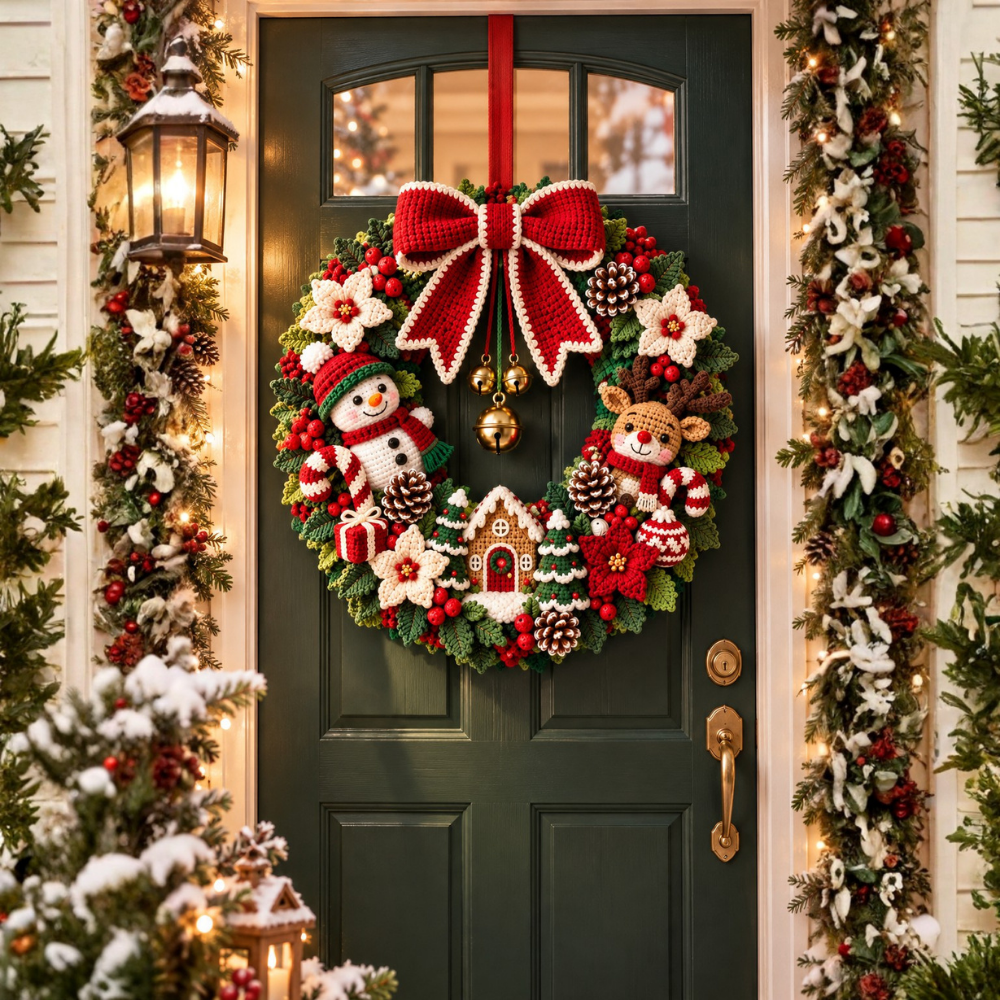 Large Christmas Crochet Wreath Pattern