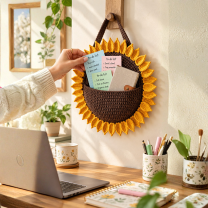Sunflower Wall Organizer Crochet Pattern