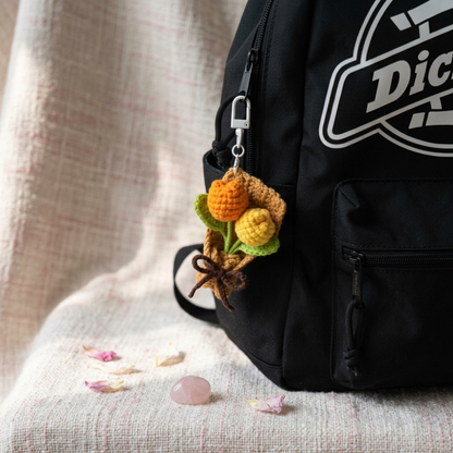 Mini Tulip Bouquet Keychain Bag Charm Crochet Pattern