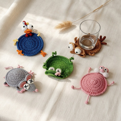 22-in-1 Animal Coaster Crochet Pattern Set