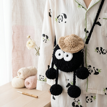Cute Coal Ball Crossbody Bag Crochet Pattern