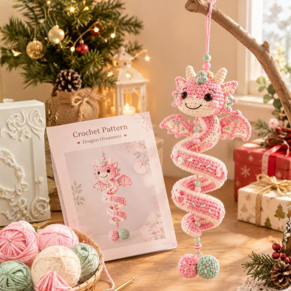 5-in-1 Crochet Dragon Spiral Hanging Pattern