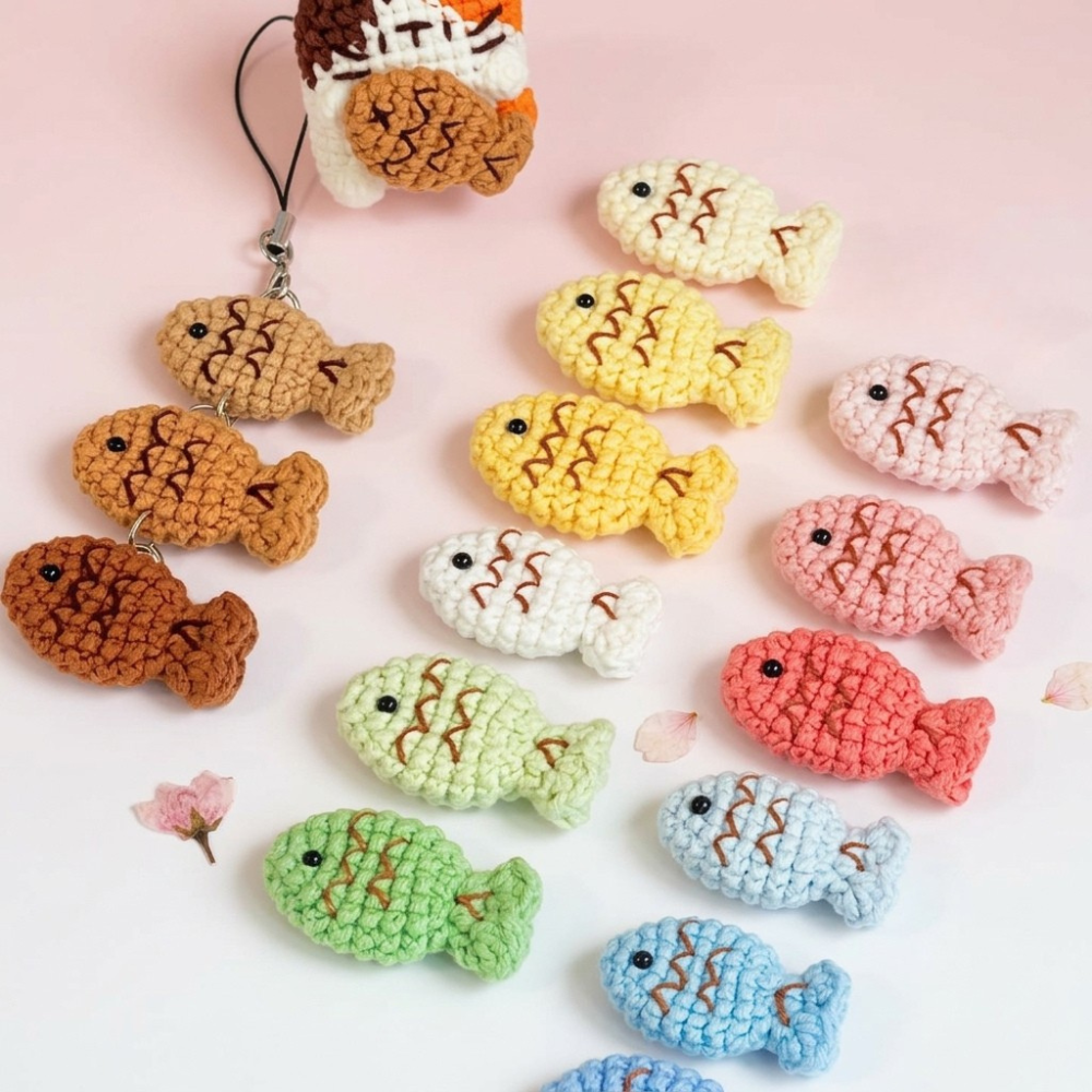 Taiyaki Fish Keychain Crochet Pattern