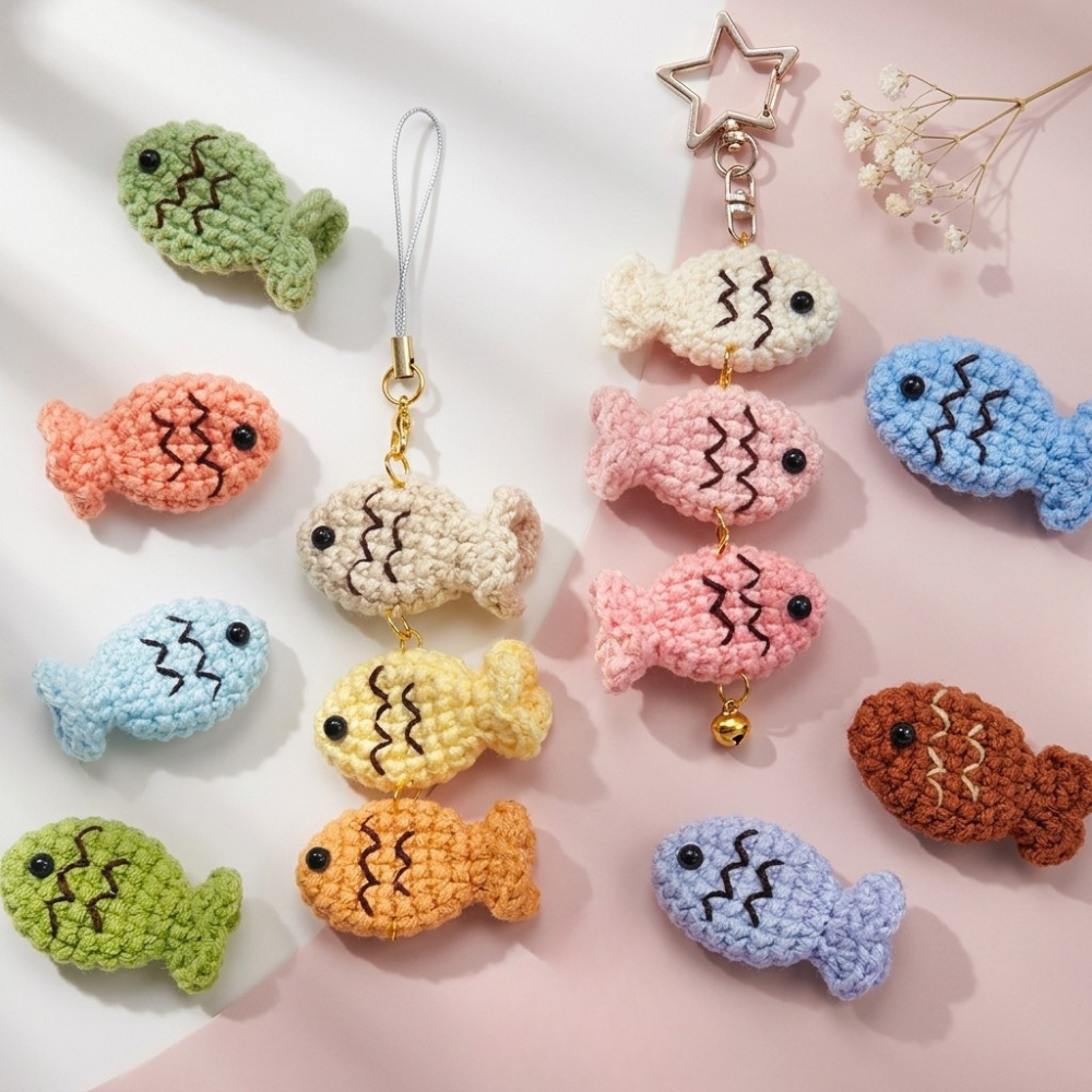 Taiyaki Fish Keychain Crochet Pattern