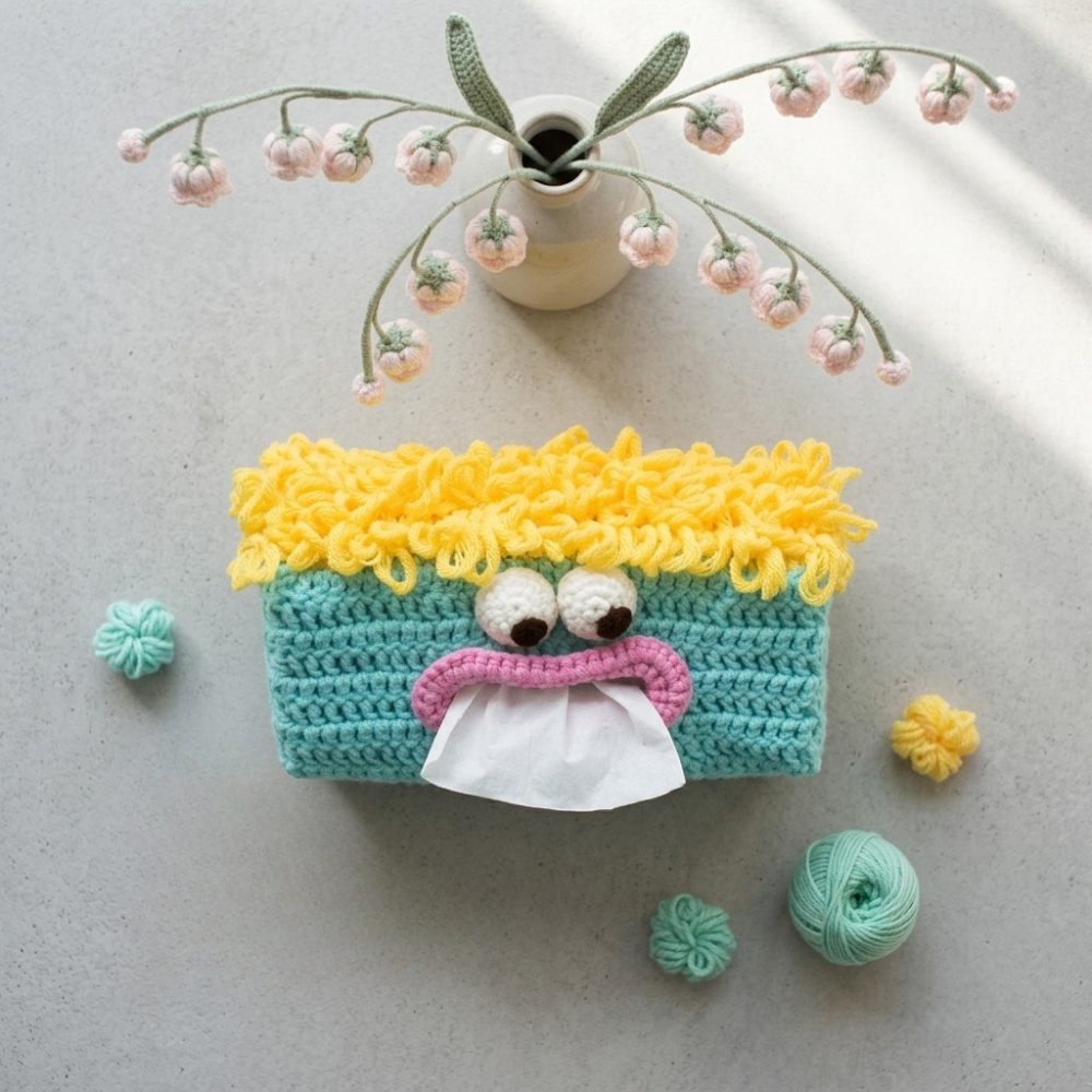 Cute Character Tissue Box Cover Crochet Pattern Bundle Cake & Bunny