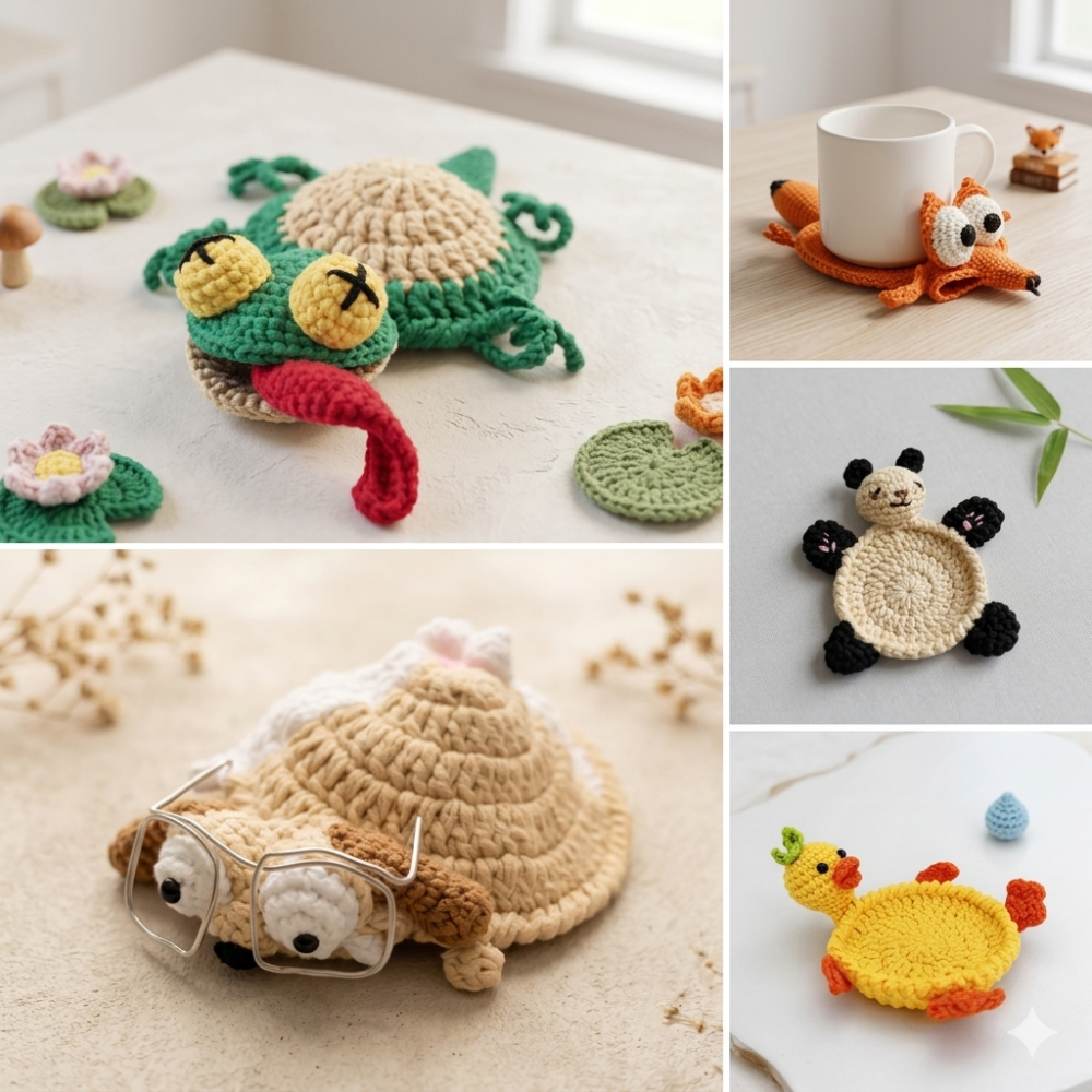 22-in-1 Animal Coaster Crochet Pattern Set