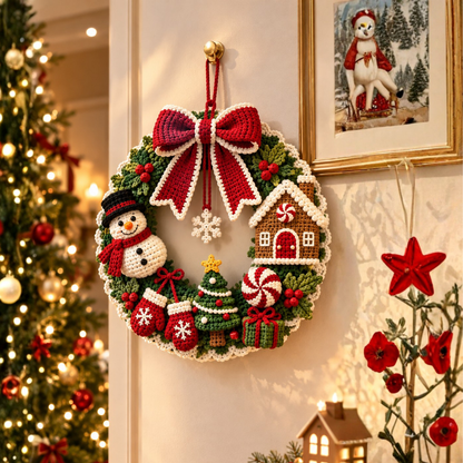Snowman Gingerbread House Door Decor