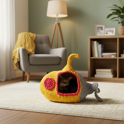 Captain Cat House Crochet Pattern